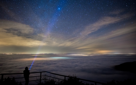 Night Sky - night, sky, stars, cloud