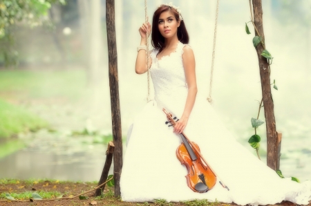 Symphony - music, women, bride, Model