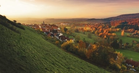 Village - Village, grass, land, sky