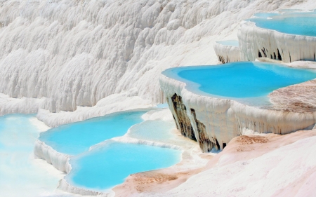 Pamukkale - nature, water, pamukkale, snow