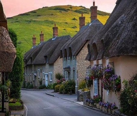 nice village - houses, cool, photography, architecture, flowers