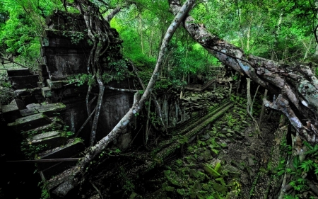 Ruins - ancient, ruins, forest, architecture, post apocalyptic, decay