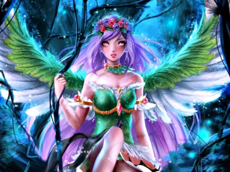 •ღ✿ღ• - fantasy, angel, art, winged