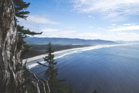 Coastline - water, nature, cloud, Coastline, sky