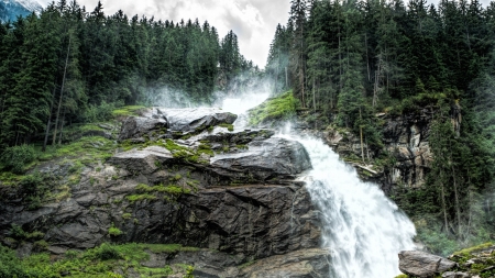 Waterfall - nature, river, stones, waterfall, rocks