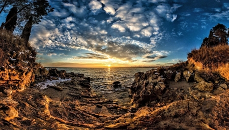 Ocean Sunset - nature, sky, ocean, sunset