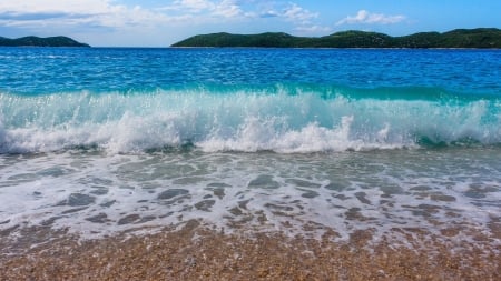 Beach - beach, sand, wave, nature