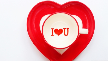 Happy Valentine's Day! - white, red, valentine, heart, love, cup