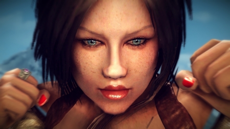 Fantasy girl - face, fantasy, elder scrolls, game, luminos, girl, skyrim