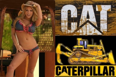 Caterpillar Power.. - women, fun, female, hats, models, western, girls, cowgirl, style, outdoors, caterpillar, blondes, ranch