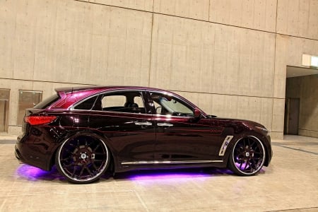 Custom 2009 Infiniti FX35 - custom, 2009, deep maroon, neon lights