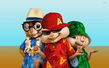 Alvin and the chipmunks - red, alvin and the chipmunks, animation, trio, movie, blue, green