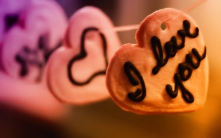 Happy Valentine's Day! - cookie, heart, valentine, orange, card, love, pink