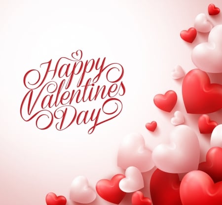 Happy Valentine's Day! - white, heart, red, valentine, card