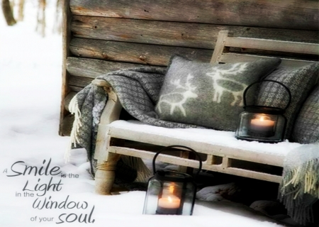 â™¥  ï½“ï½ï½ï½…ï½—ï½ˆï½…ï½’ï½… â™¥ - winter, bench, lamp, light