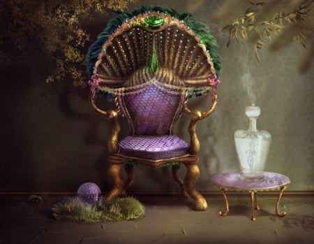 â™¥ - purple, abstract, chair, art