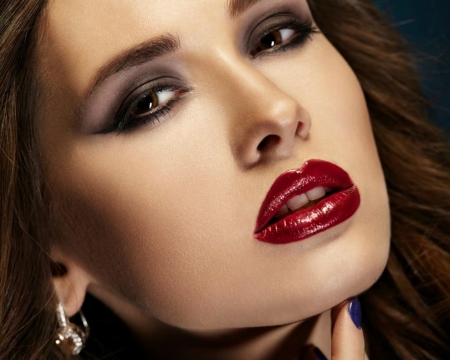 Beauty - face, red, model, lips, girl, woman