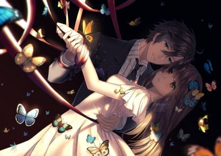 ♥ - anime, lady, cute, couples, man