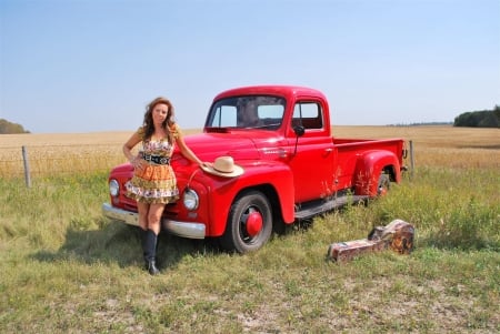 Cowgirl Eli.. - women, girls, fun, models, guitar, female, cowgirl, hats, western, style, truck, eli barsi, fashion, boots, outdoors, brunettes, ranch