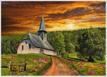 Chapel - nature, meditation, sunset, chapel