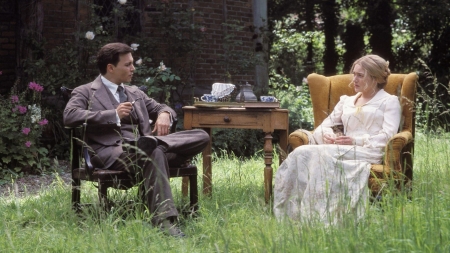 Finding Neverland (2004) - actor, summer, finding neverland, kate winslet, actress, johnny depp, green, movie, couple