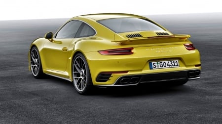 2016 Yellow Porsche 911 Turbo - cars, yellow, beautiful, photography, automobile, photo, wide screen, 2016, Porsche, auto, Turbo