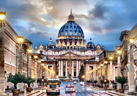 The Basilica of St. Peter F - wide screen, photography, beautiful, architecture, scenery, cityscape, photo, st peter basilica