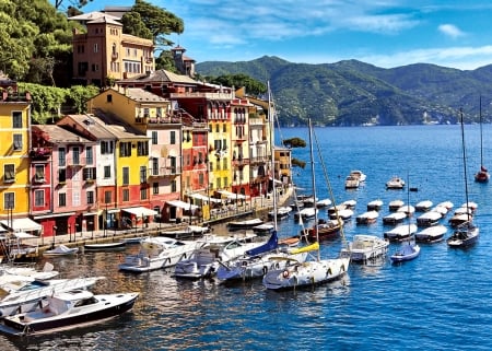 Riviera di Levante Portofino F - scenery, beautiful, photography, landscape, photo, Riviera di Levante Portofino, cityscape, wide screen, nature, Italy, Liguria