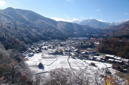 Shirakawa-go Village - village, shirakawa, japan, winter, scenery, snow, japanese