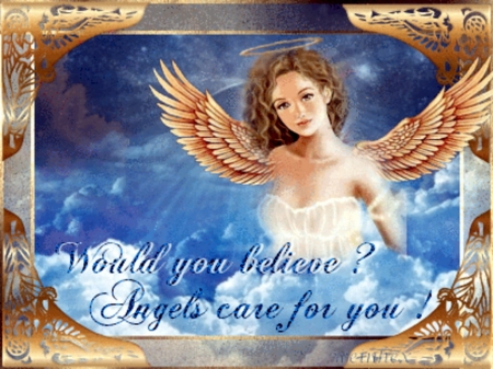 believe in angels - heaven, fantasy, quote, angel, care