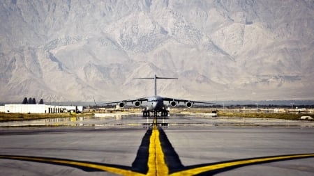 aircraft on the runway