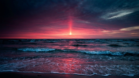 sunset on the beach - fun, nature, ocean, beach, cool, sunset