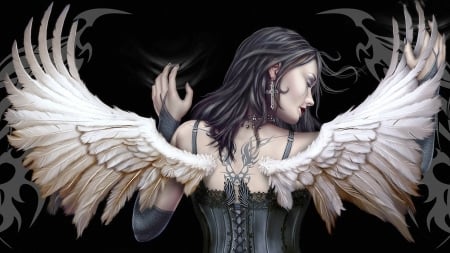 Gothic Angel - art, pretty, fantasy, angel