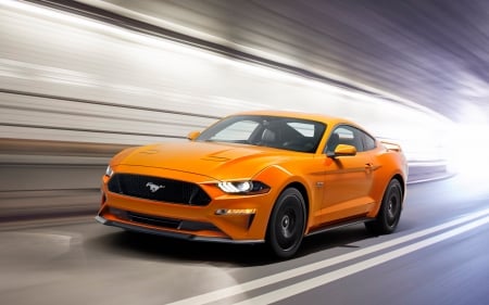 2018 Ford Mustang - fast, yellow, 2018, mustang, ford