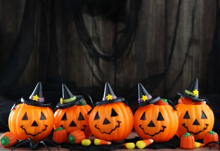 Happy Halloween! - halloween, wood, pumpkin, card, orange, black