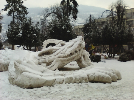 sculpture of ice - white, ice, winter, seasons, frozen