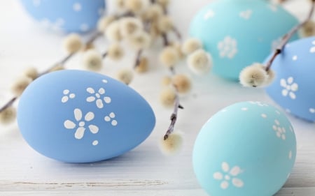 Happy Easter! - easter, white, blue, spring, egg, card