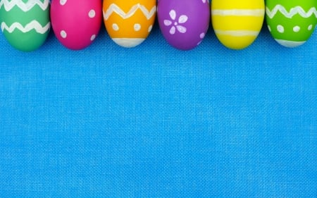 Happy Easter! - easter, card, egg, blue, colorful