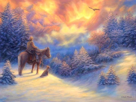 Looking Ahead - xmas and new year, attractions in dreams, winter, mountains, nature, love four seasons, holidays, snow, paintings