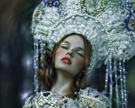 Beauty - face, model, agnieszka lorek, tale, jewel, girl, woman