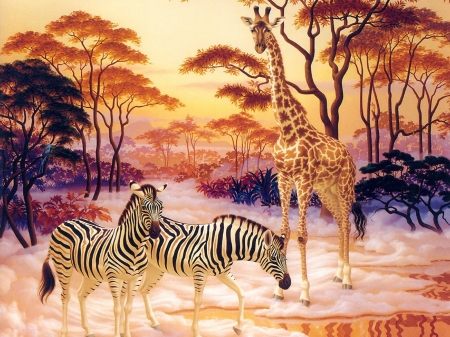 â€¢áƒ¦âœ¿áƒ¦â€¢ - animal, animal world, giraffe, zebra