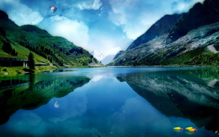 a lake - lake, cool, fun, nature, mountain