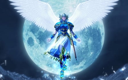 â€¢áƒ¦âœ¿áƒ¦â€¢ - cg, fantasy, moon, digital art, angel