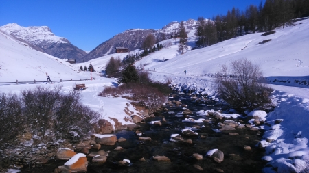 Good river time ...besh...ciao... - river, waterfall, beach, Rainbow, mountain, sky