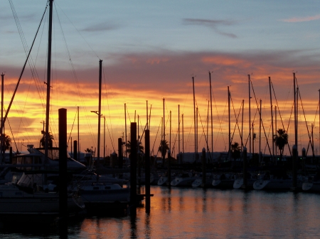 Seabrook Sunset - seabrook texas, texas, sunset, sailboats