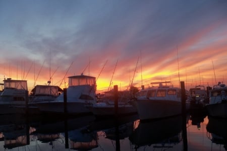 Cape May Sunset - cape may, new jersey, sport fish boats, sunset