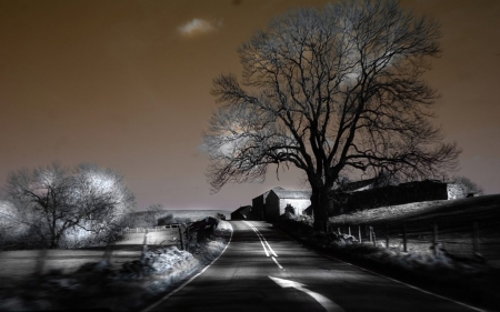 Night Fall - 3D, Fall, Night, wallpaper