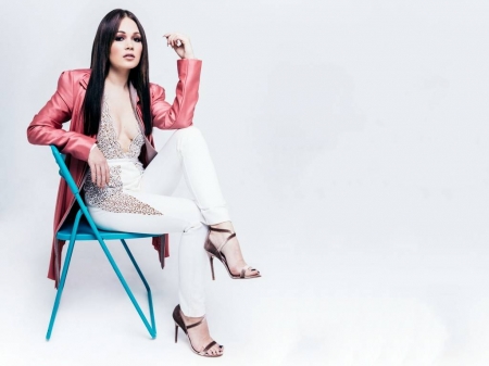 Kelli Berglund - 2017, actress, berglund, leather, wallpaper, slacks, heels, model, kelli berglund, coat, kelli