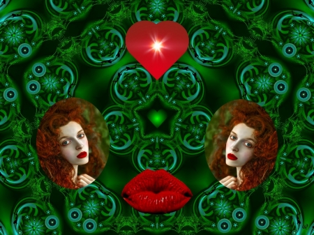 The Beauty of Red - fractal, abstract, collage, 3d, eye candy