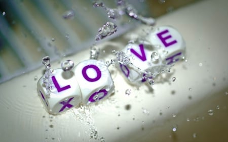 Love - purple, water, image, letters, color